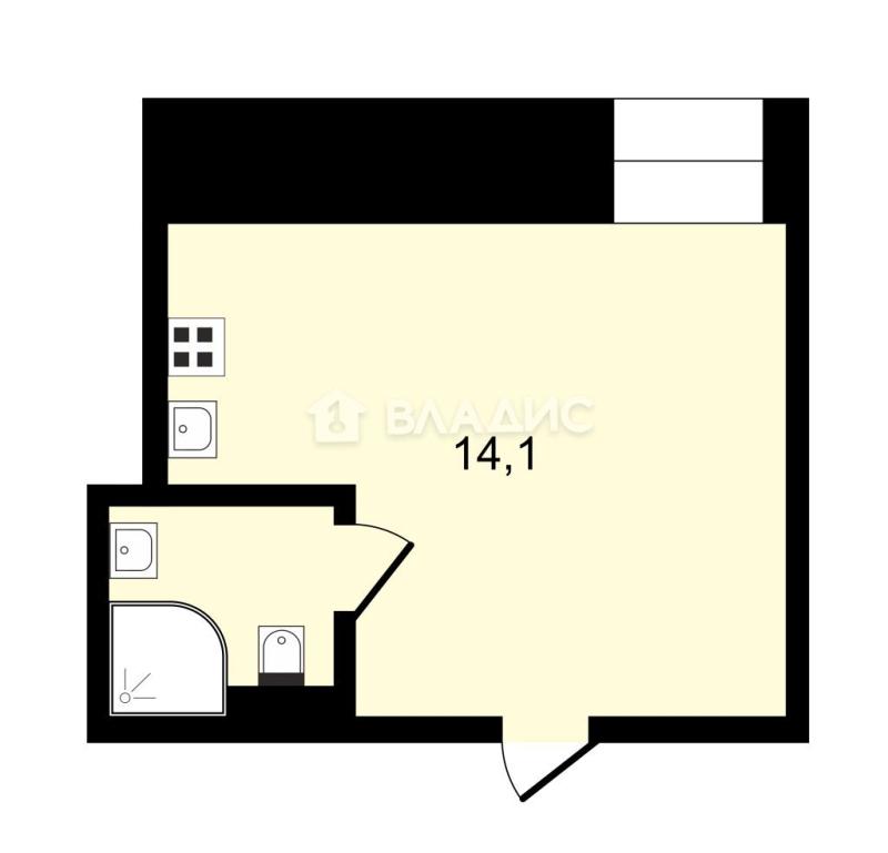 1-комнатная квартира, 16.1 м2