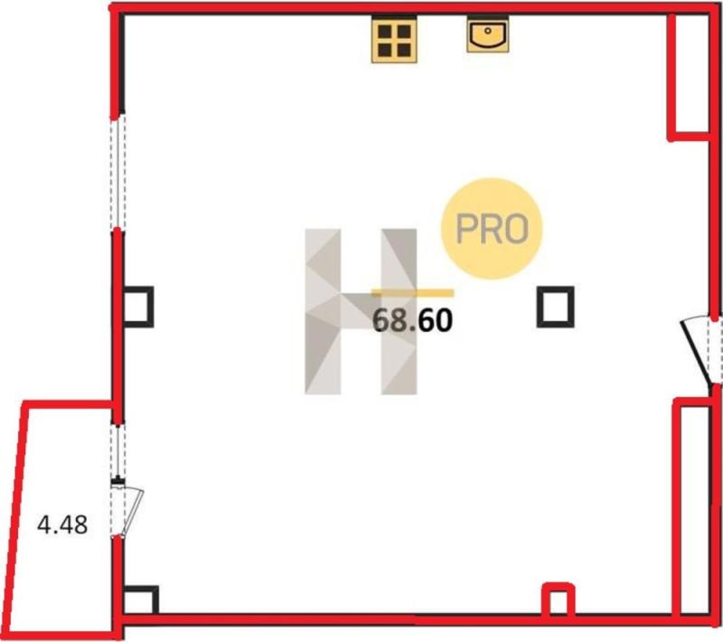 2-комн. квартира, 68.6 м², 10/23 этаж