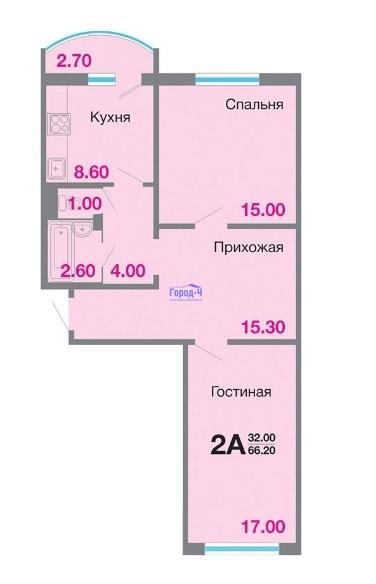 2-комнатная Квартира, 65 м2