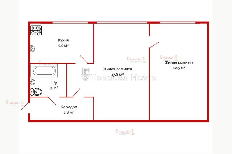 2-комнатная Квартира, 44 м2