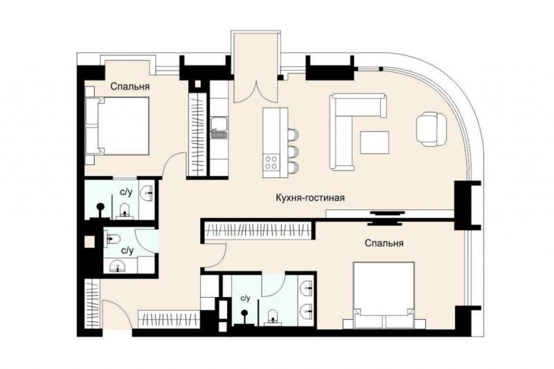 3-комнатная Квартира, 102 м2