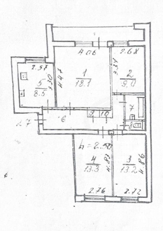 4-комнатная Квартира, 75.5 м2