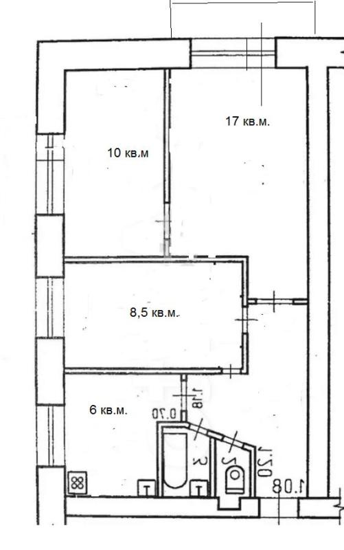 3-комнатная Квартира, 52 м2