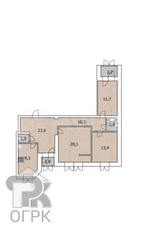 3-комнатная Квартира, 82 м2