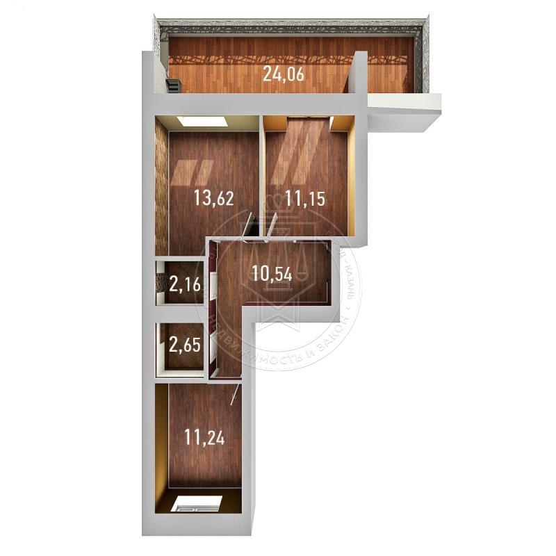 2-комнатная квартира, 58.58 м2