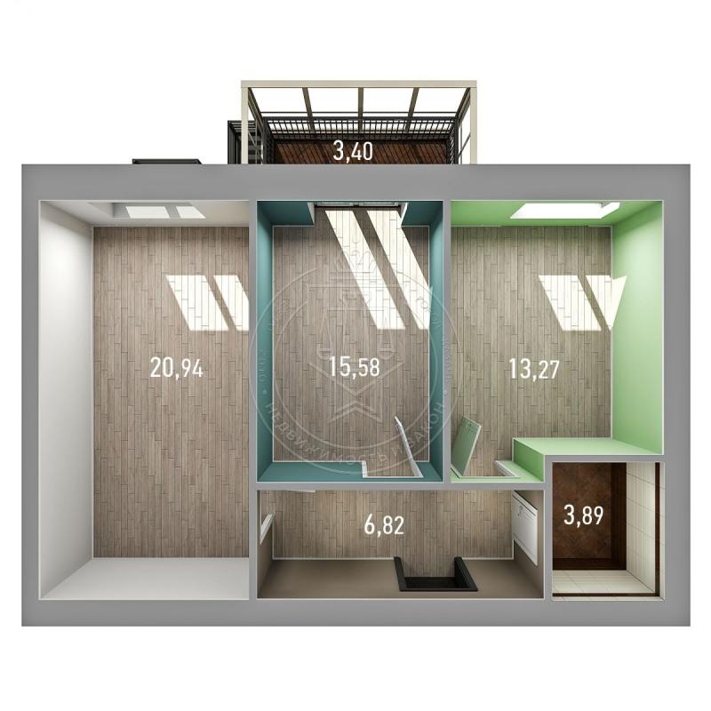 2-комнатная квартира, 60.35 м2