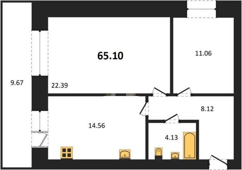 2-комнатная квартира, 63 м2