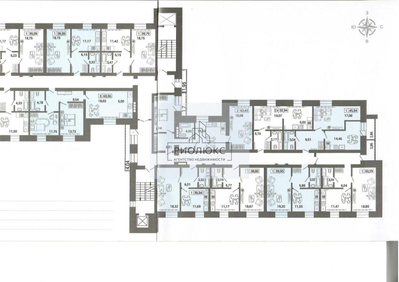 3-комнатная квартира, 63 м2