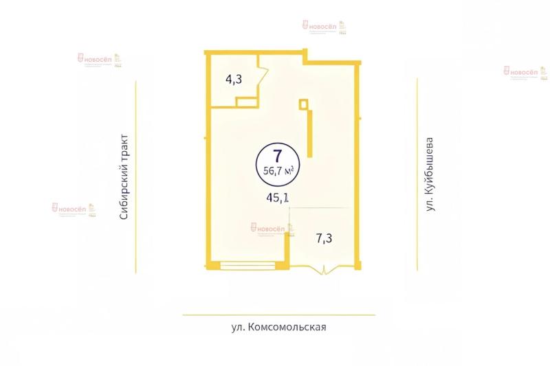 Торговая площадь, 56.7 м2