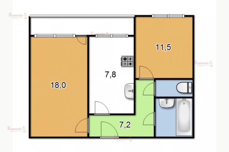2-комнатная квартира, 48 м2