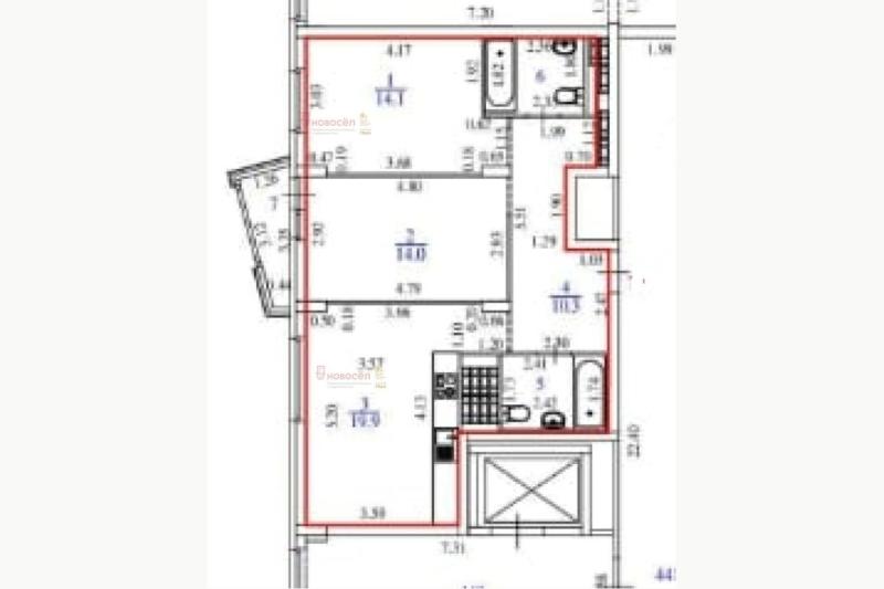 2-комнатная Квартира, 67 м2