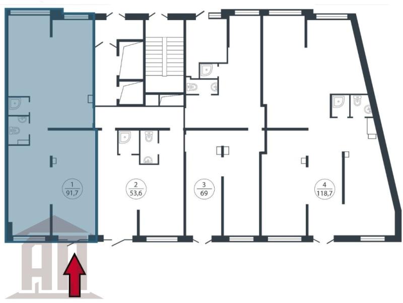 Торговая площадь • 91 м2 • 1/16 этаж. Фото 3